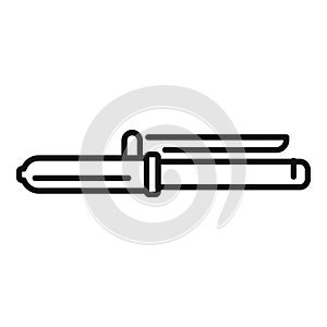 Steel hair straighter icon outline vector. Wash mask model