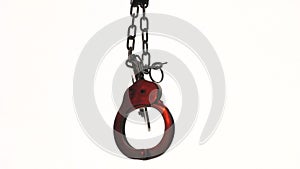 Steel handcuffs used in law enforcement and role-playing games.