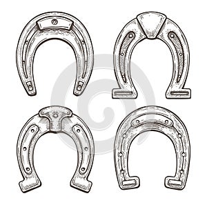 Steel horseshoes sketch photo