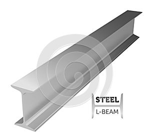 Steel I-beam. Rogo of the beam. Realistic vector illustration