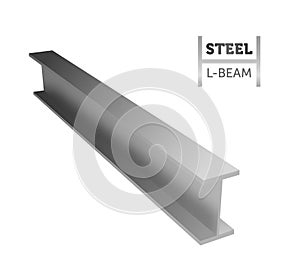 Steel I-beam. Rogo of the beam. Realistic vector illustration