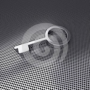 Steel Key icon on metal perforated