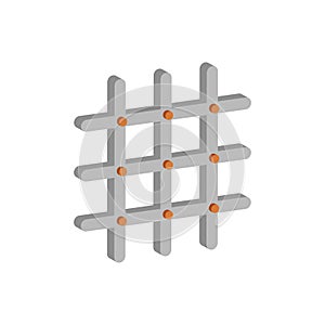 Steel lattice icon.Isometric and 3D view.