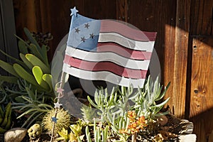 A steel made model of the American flag