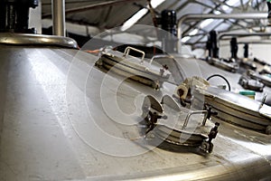 Steel mash tun in a whisky distillery