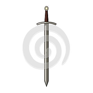 steel medieval sword cartoon vector illustration
