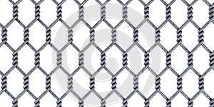 steel mesh isolated on white background, metal fence mesh