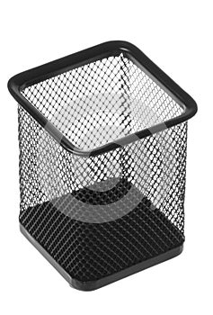 Steel Mesh Pen Stand Isolated