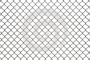 Steel mesh wire fence isolated