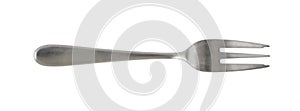Steel metal dessert fork isolated