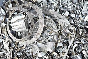 Steel metal scrap materials recycling backround