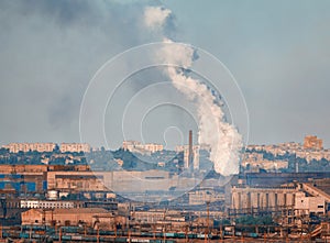 Steel mill, Metallurgy plant. Heavy industry factory