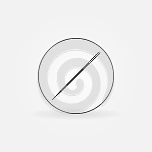 Steel needle in circle icon. Vector sewing symbol