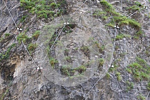 Steel net for protection against rock slide