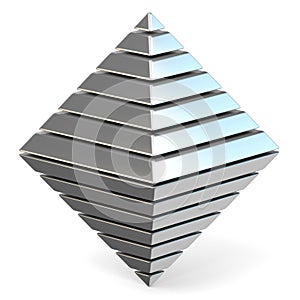 Steel octahedron 3D photo