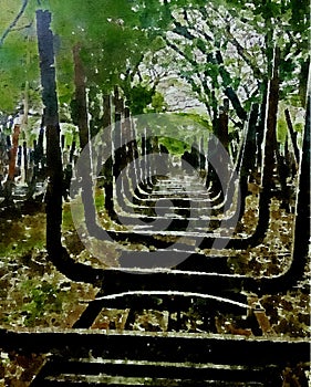 A steel old train for load freshly harvested sugarcane