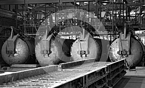 Steel ovens in Russian cement brick factory