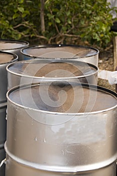 Steel pan drums roadside port of spain trinidad