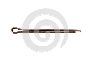 Steel pin on white background