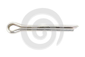 Steel pin on white background