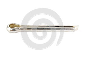 Steel pin on white background