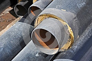 Steel pipe with heat insulation