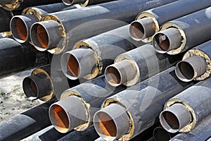 Steel pipe with heat insulation