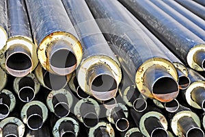 Steel pipe with heat insulation