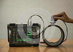 Steel pipe inspection by ultrasonic test for found internal defect