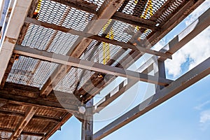 Steel pipe-line on a white background