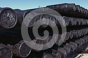 Steel pipe warehouse, well casing