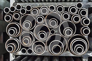 Steel pipes background