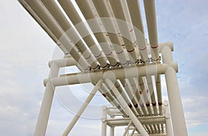 Steel pipes in crude oil factory