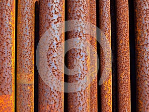 steel pipes in an industrial factory