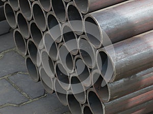 Steel pipes - Metal background - Stock Photos