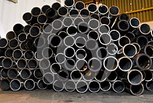 Steel Pipes Stacked