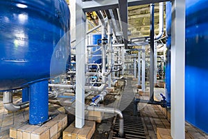 Steel pipes for water drainage in a power station