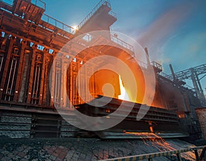 Coke oven battery in the metallurgical industry photo