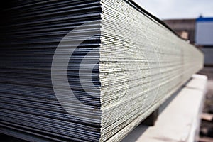 Steel plates at construction