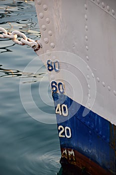 Steel plates and rivets on a sailing ship