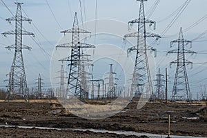 Steel pole of high voltage transmission line