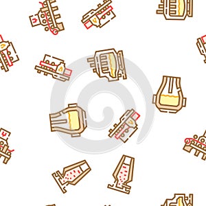 steel production industry metal vector seamless pattern