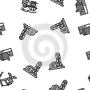 steel production industry metal vector seamless pattern