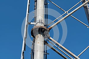 Details of steel truss, reticular structure of a repeater antenna or pylon, tower photo