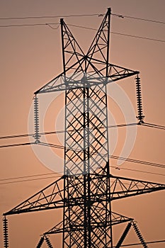 STEEL PYLON SUPPORTING HIGH VOLTAGE LINES