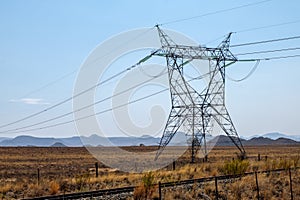 Steel pylons for electricity power lines in South Africa