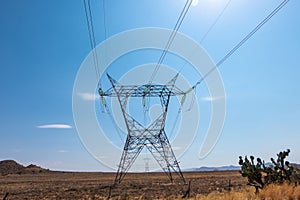 Steel pylons for electricity power lines in South Africa