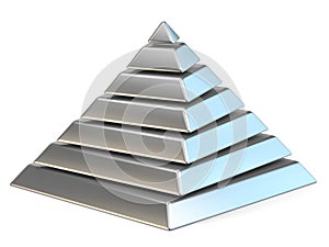 Steel pyramid with seven rotated levels 3D