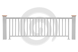 Steel railing isolated on a white background
