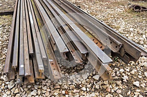 Steel rails in factory